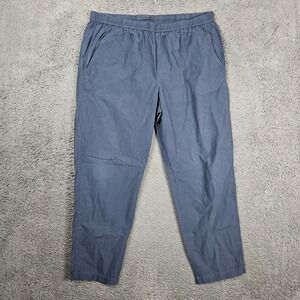 COS Mens XL Navy Blue Elastic Waist Relaxed Fit Cotton Casual Trousers Pants